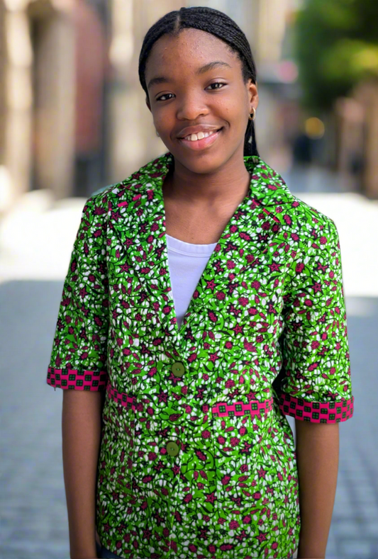 Girls' Printed Contrast Lined Jacket (11-12yrs)