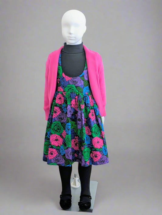 Floral twirl jumper dress (6-8yrs)