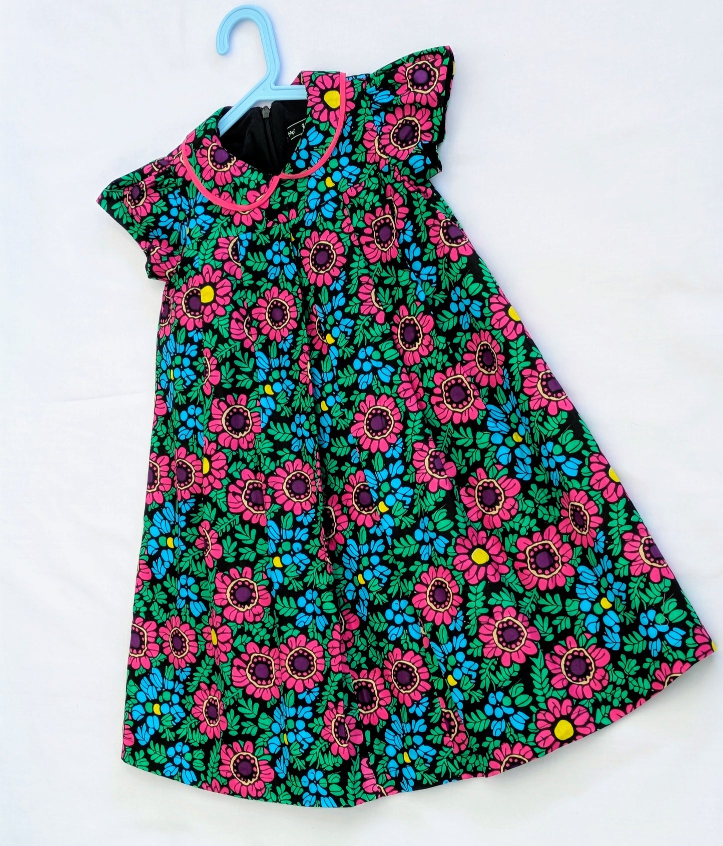 Girls’ Floral African Print Dress (6-9yrs)