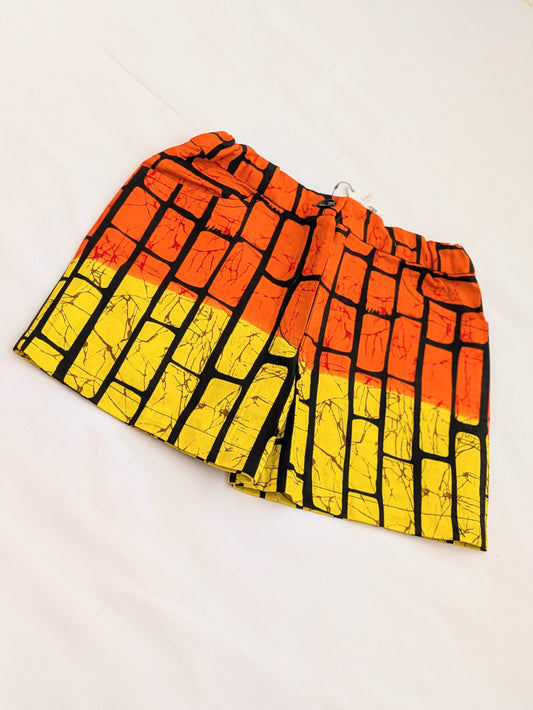 Girls’ African Print Adjustable Waist Shorts- (7-15yrs)