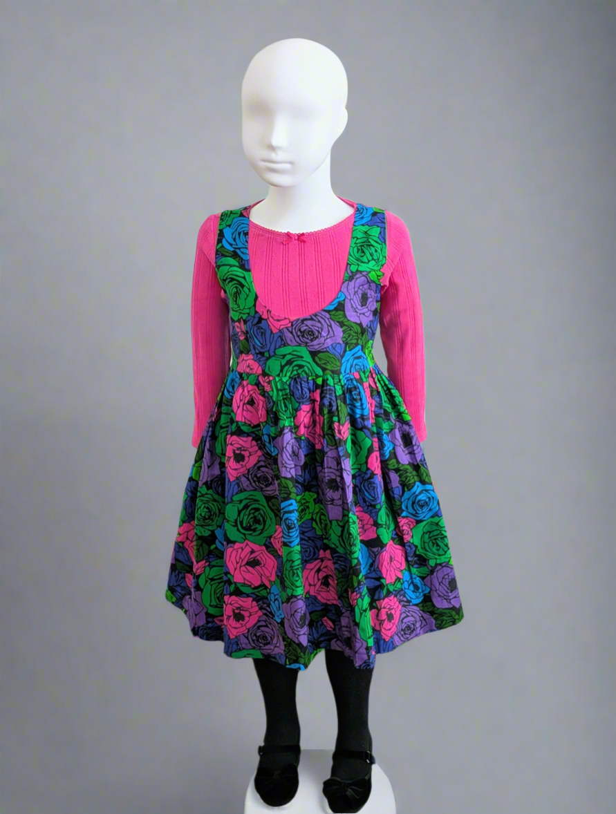 Floral twirl jumper dress (6-8yrs)