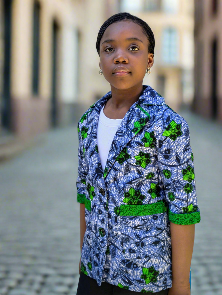 Girls' Printed Contrast Lined Jacket (10-13yrs)