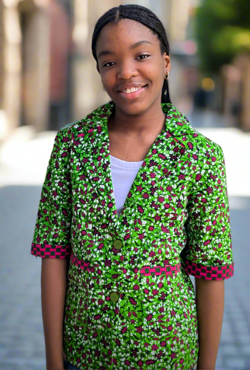 Girls' Printed Contrast Lined Jacket (11-12yrs)