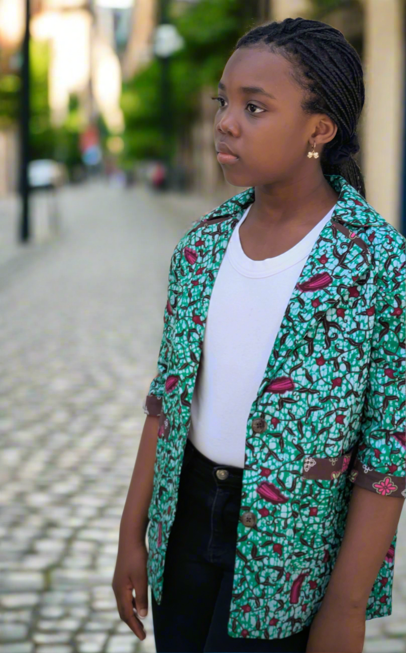 Girls' Printed Contrast Lined Jacket (10-13yrs)