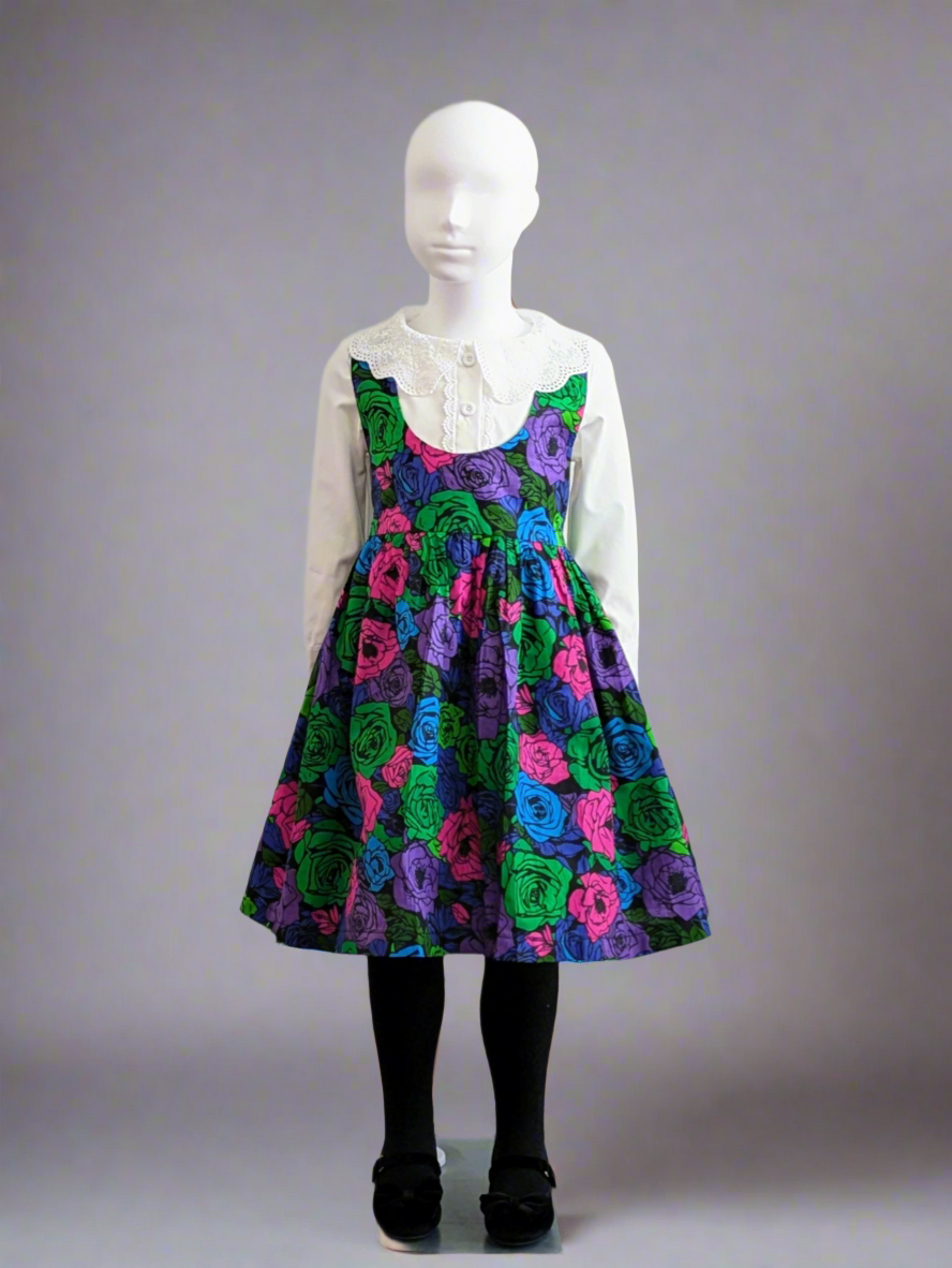 Floral twirl jumper dress (6-8yrs)