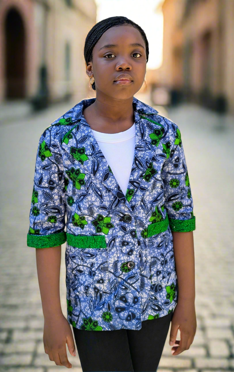 Girls' Printed Contrast Lined Jacket (10-13yrs)