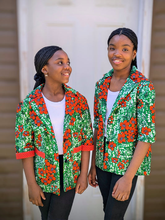 Girls' Printed Contrast Lined Jacket (10-14yrs)