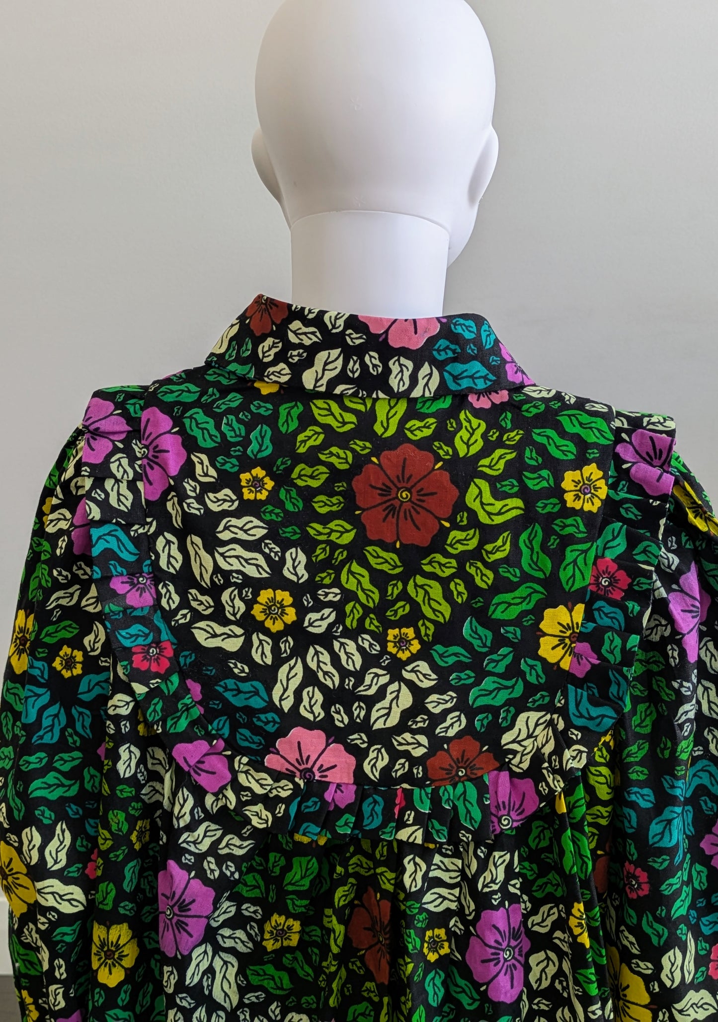 Girls’ Long Sleeve African Print Ruffle Dress (5-9yrs)