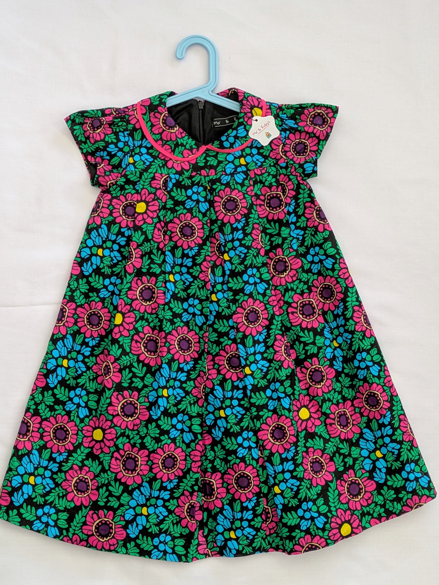 Girls’ Floral African Print Dress (6-9yrs)