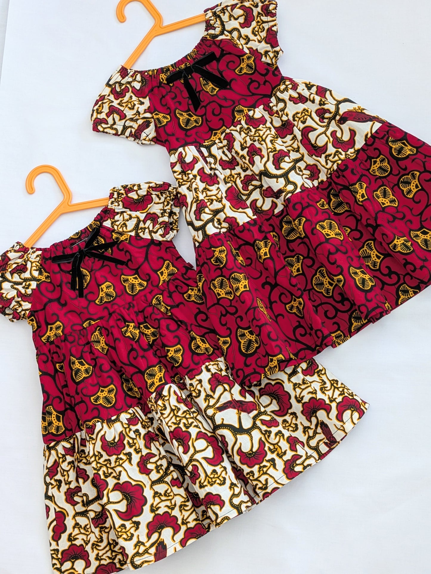 Girls’ Mixed African Prints Tiered Summer Dress ( 5-9 yrs)