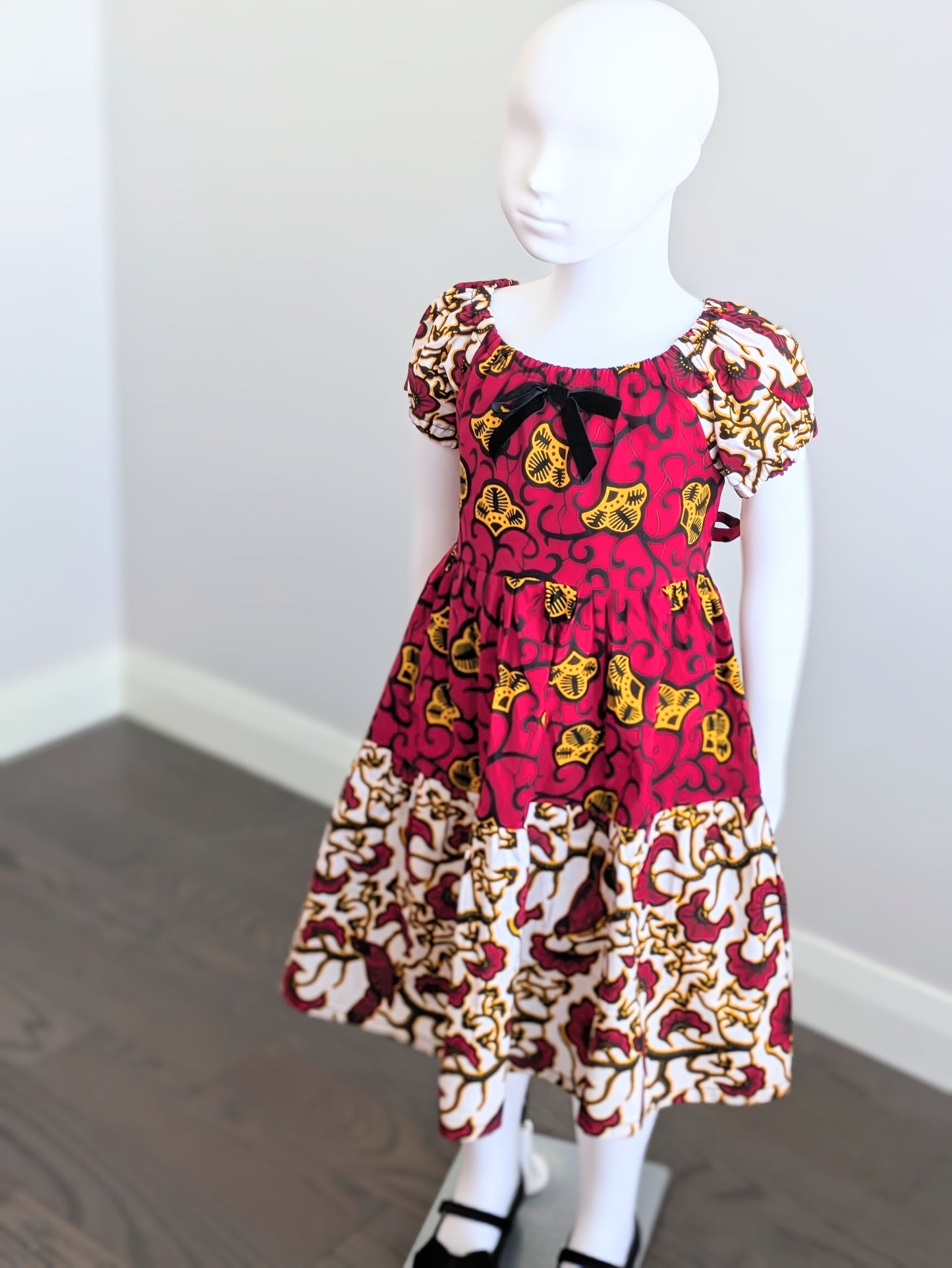 Girls’ Mixed African Prints Tiered Summer Dress ( 5-9 yrs)