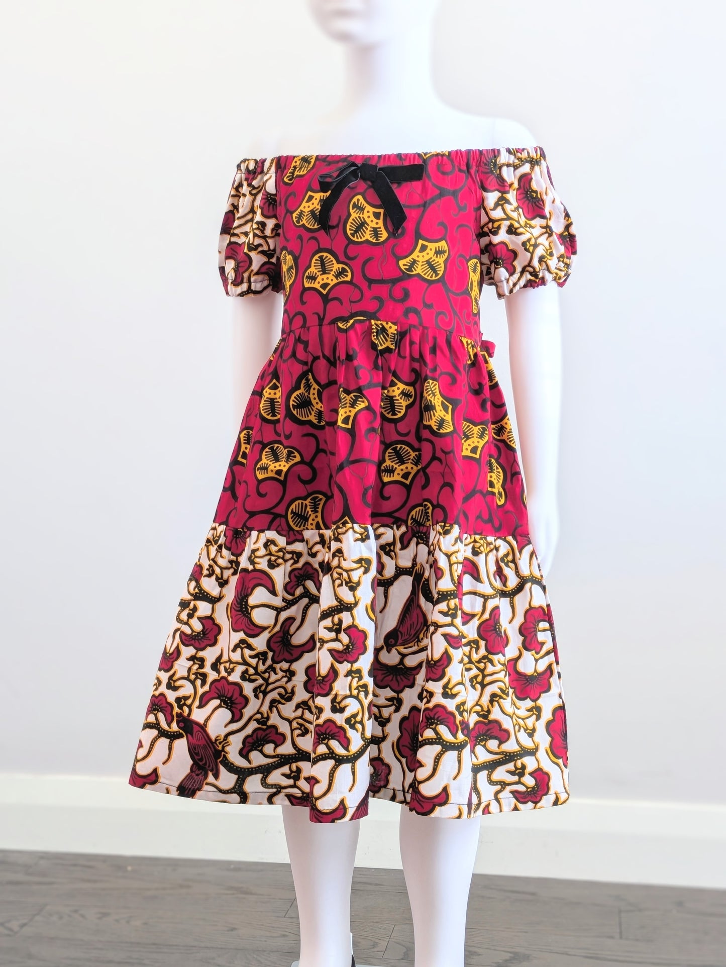 Girls’ Mixed African Prints Tiered Summer Dress ( 5-9 yrs)