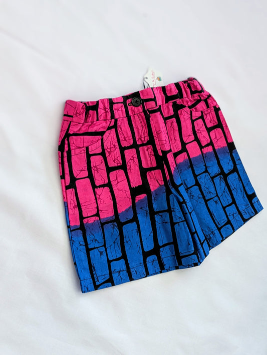 Girls’ African Print Adjustable Waist Shorts- (7-15yrs)