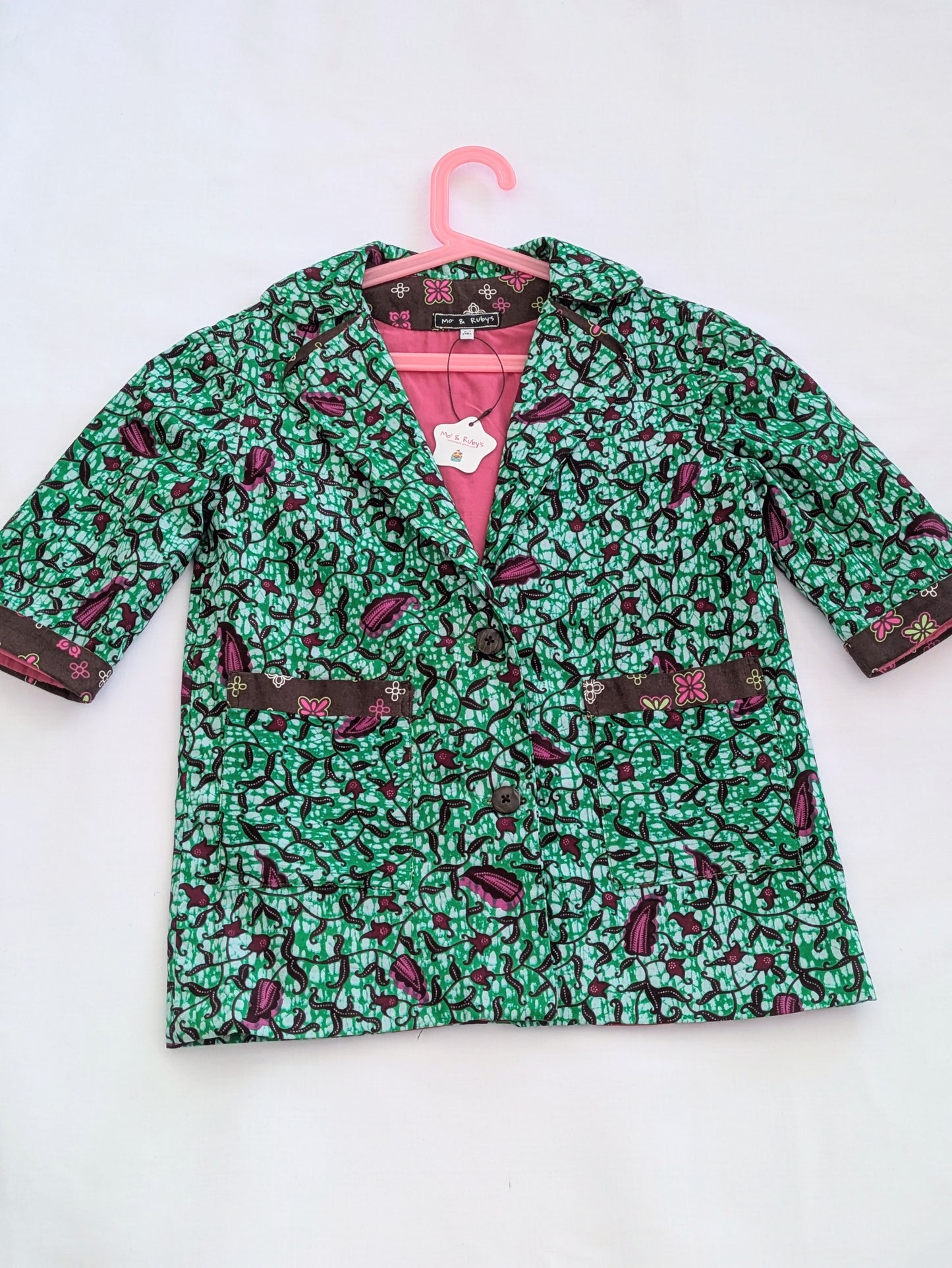 Girls' Printed Contrast Lined Jacket (10-13yrs)