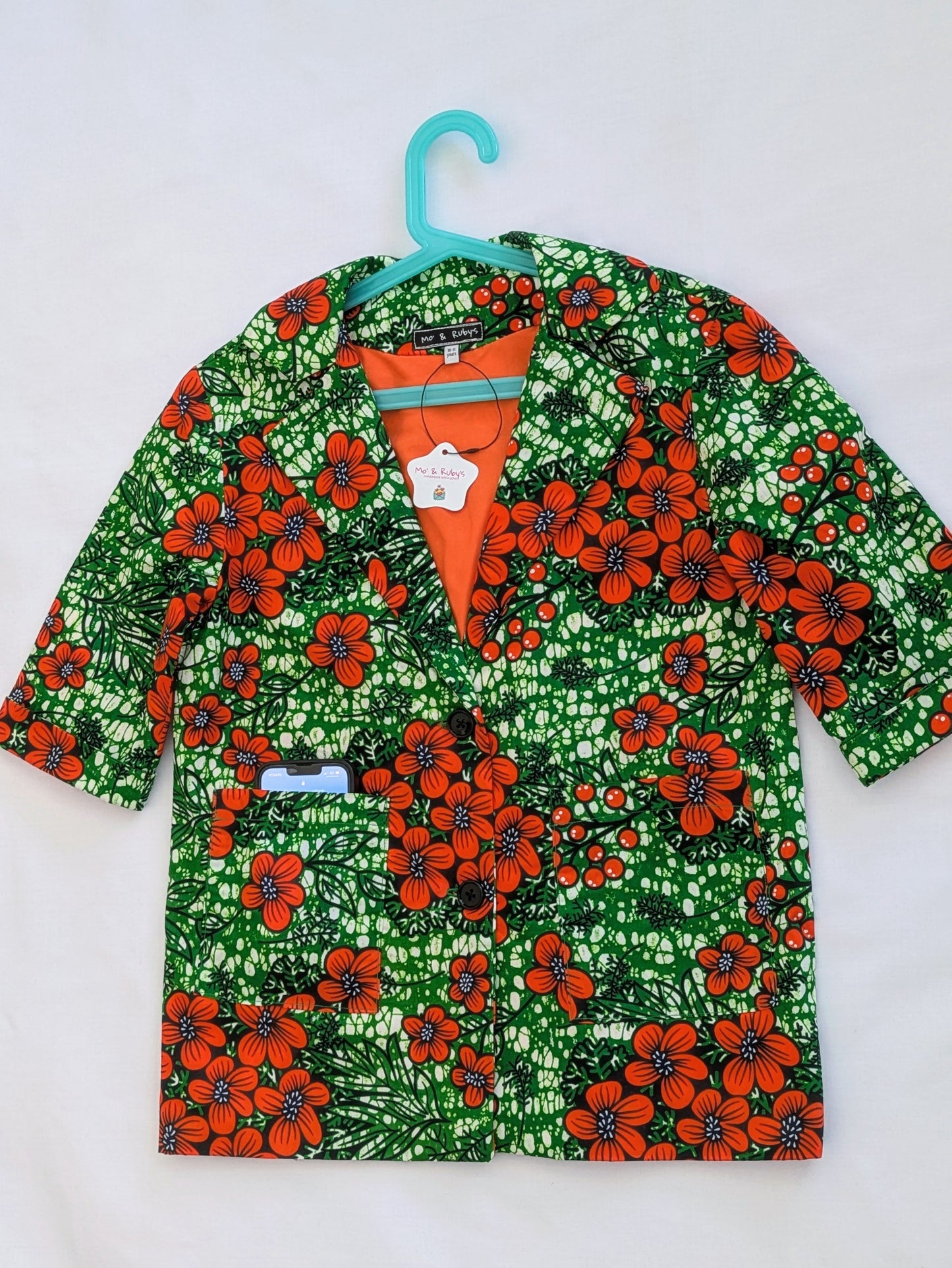 Girls' Printed Contrast Lined Jacket (10-13yrs)