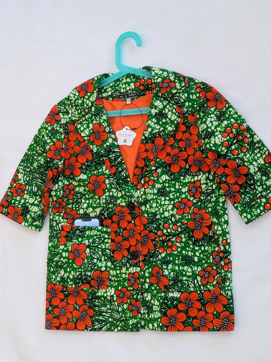 Girls' Printed Contrast Lined Jacket (10-14yrs)