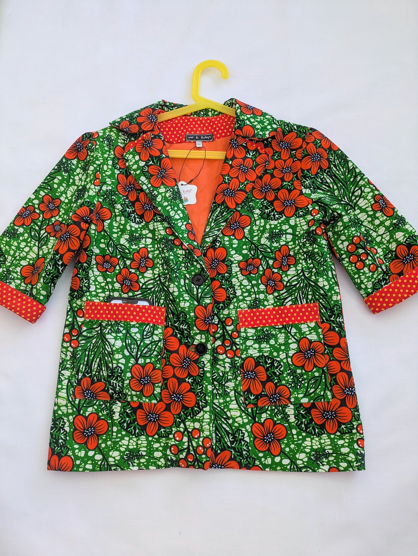 Girls' Printed Contrast Lined Jacket (10-13yrs)